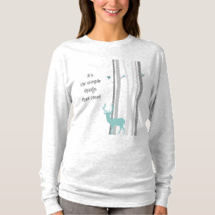 Birch Trees Deer Inspirational quote T-Shirt