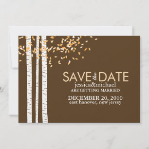 Birch Trees Fall Save the Date Announcements