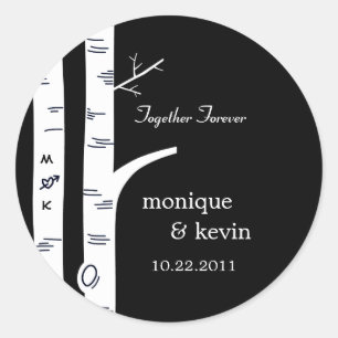 Birch Trees Favour Stickers/ Envelope Seals - Blac