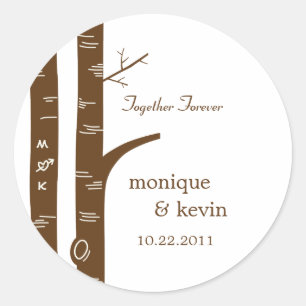 Birch Trees Favour Stickers or Envelope Seals