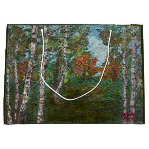 Birch Trees in a Forest (by Kimon Loghi) Large Gift Bag
