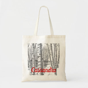 Birch Trees In Winter Christmas Xmas Tote Bag