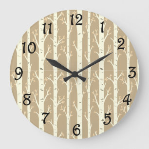 Birch Trees Large Clock