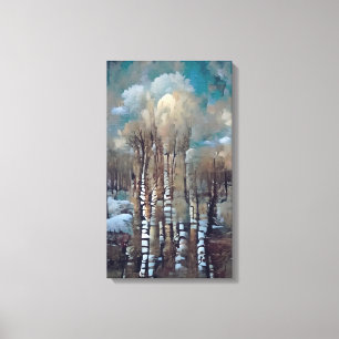 Birch Trees on a Winter Day Canvas Print