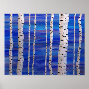 birch trees poster