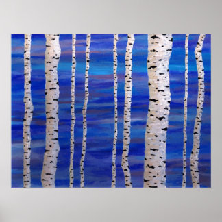 birch trees poster