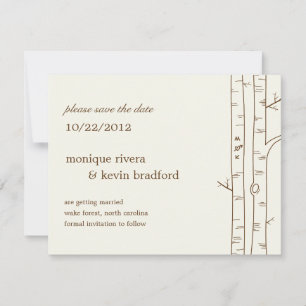 Birch Trees Save The Date Announcement - Sketchy