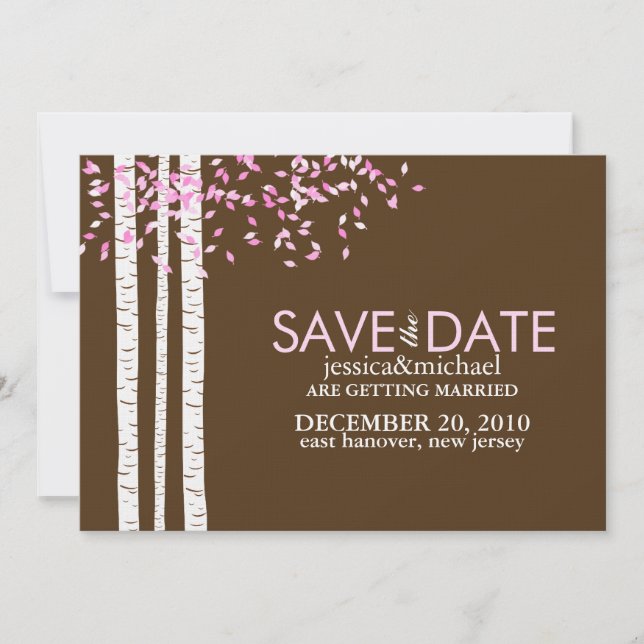 Birch Trees Save the Date Announcements (Front)