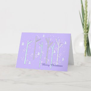 Birch Trees Snow Scene Holiday Card