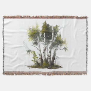 Birch Trees, The Birches Northern Ireland Throw Blanket
