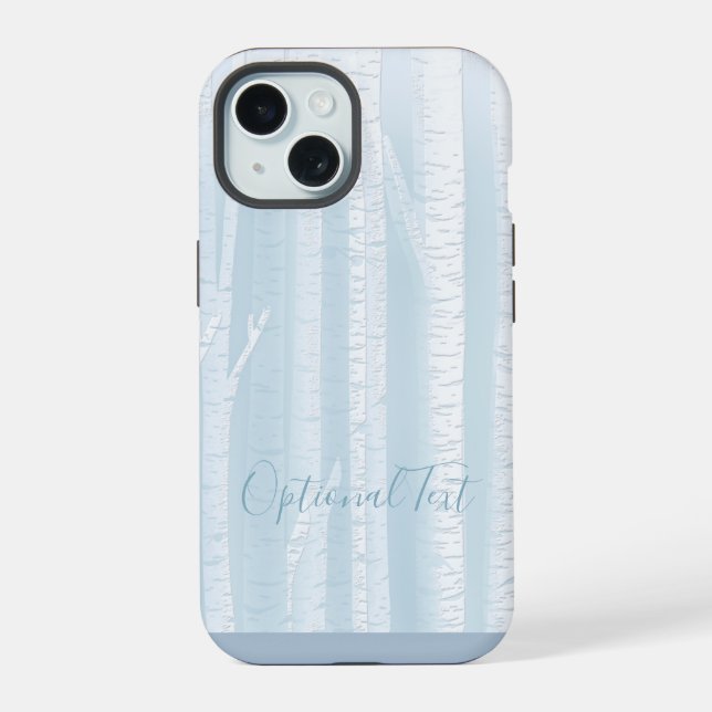Birch Trees Trunks  iPhone 15 Case (Back)
