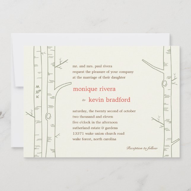 Birch Trees Wedding Invitation - Custom (Front)