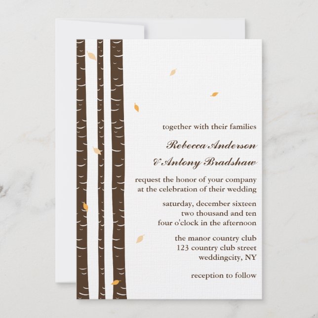 Birch Trees Wedding Invitations (Front)