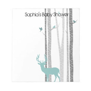 Birch Trees with Deer Notepad