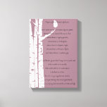 Birch Trees with Prayer Canvas Print<br><div class="desc">Birch trees pink and white wall art with prayer: St. Francis of Assisi inspirational</div>
