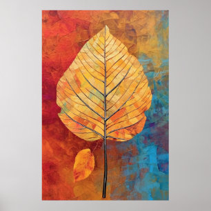 Birch Whimsy: AI-Generated Fall Leaf Poster