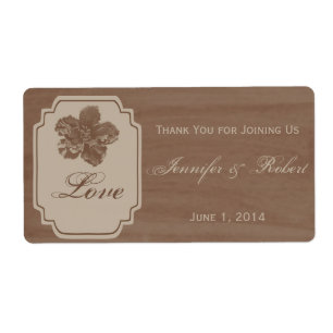 Birch Wood Beauty Fall Wedding Water Bottle Label