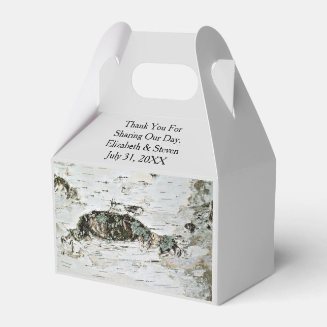 Birch Wood Nature Wedding Favour Boxes (Front Side)