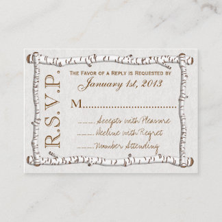 Birch Woods Rustic RSVP Cards (pk 100)