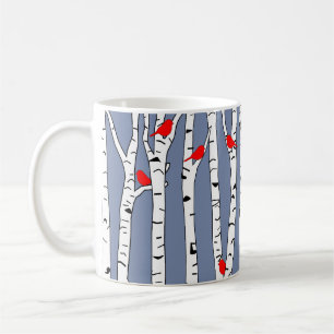 Birches and Birds Coffee Mug