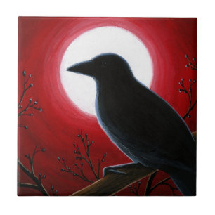 Bird 62 Crow Raven Tile