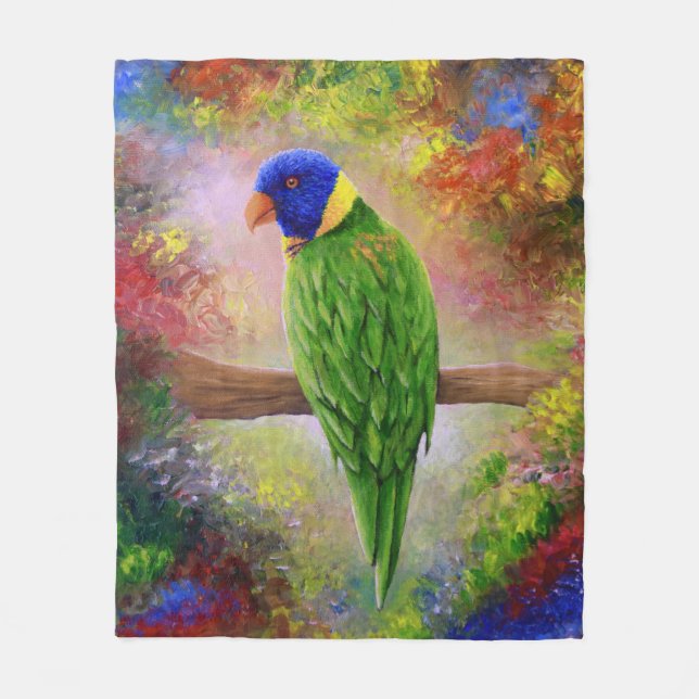bird 76 multicolor bird fleece blanket (Front)