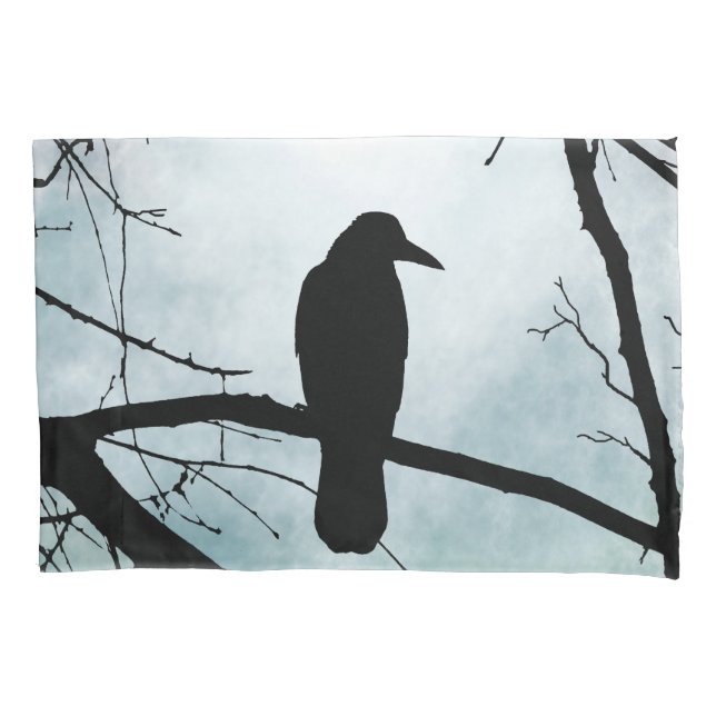bird 77 Crow Raven Pillowcase (Front)