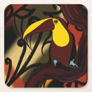 Bird african throw square paper coaster