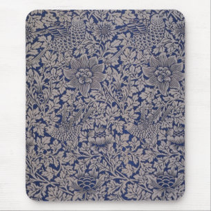Bird and Anemone by William Morris Vintage Pattern Mouse Pad