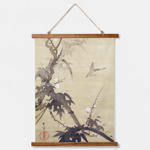 Bird and Bamboo Tree, Kiitsu, Ink Painting Hanging Tapestry