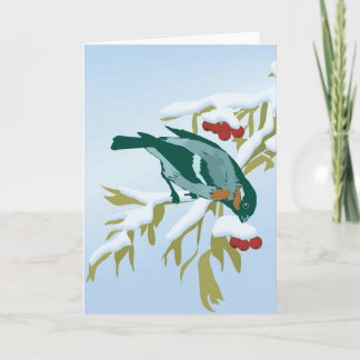 bird and berries holiday card