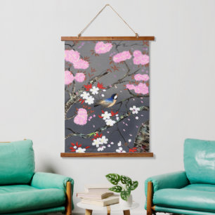 Bird and Cherry Blossoms Bakufu Ohno 1949 Hanging Tapestry