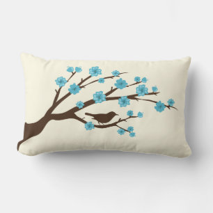 Bird and Cherry Blossoms Lumbar Cushion