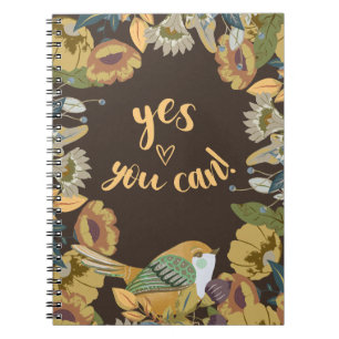Bird and Floral Folk Art Notebook