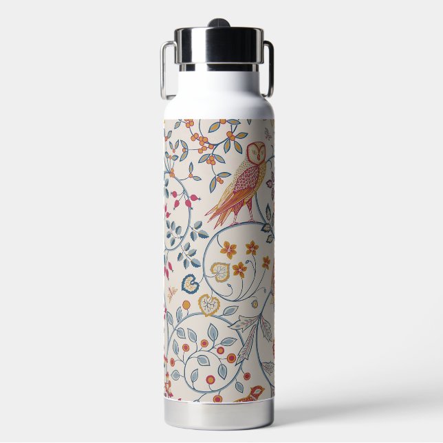 Bird and Floral Pattern, William Morris Water Bottle (Front)