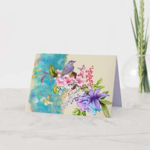 Bird and Flower Note Card