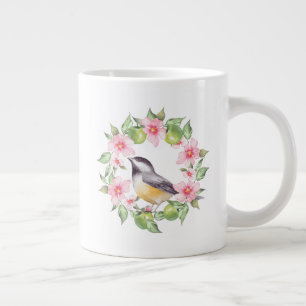 Bird and flowers 2 large coffee mug
