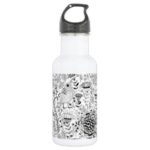 Bird and flowers doodle pattern 532 ml water bottle