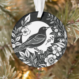 Bird and flowers ornament