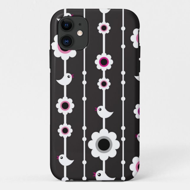 bird and flowers pattern Case-Mate iPhone case (Back)