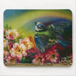 Bird and Flowers Postcard Mousepad