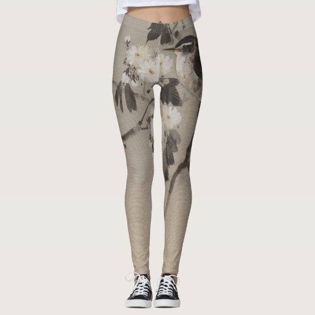 BIRD AND FLOWERS PRINTED Leggings (Front)