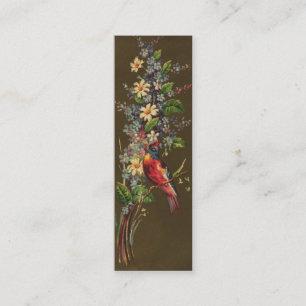 Bird and Forget-Me-Nots Victorian Mini Business Card