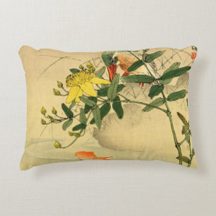 Bird and Goldfish Decorative Cushion