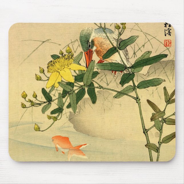 Bird and Goldfish Mouse Pad (Front)