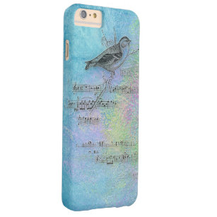 bird and music design on watercolor barely there iPhone 6 plus case