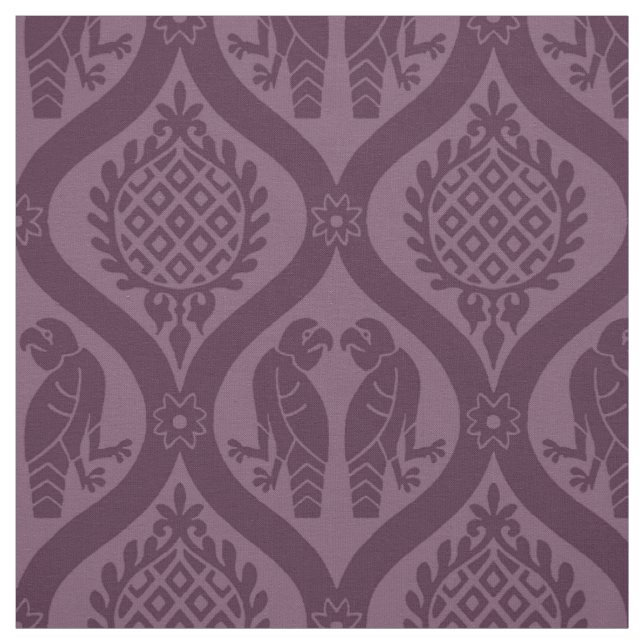 Bird and Pomegranate, Aubergine Fabric (Swatch)