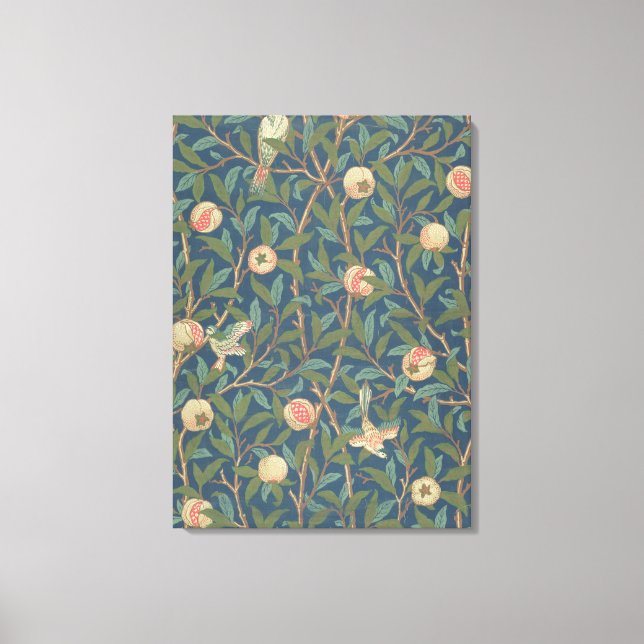 'Bird and Pomegranate' Wallpaper Design, printed b Canvas Print (Front)