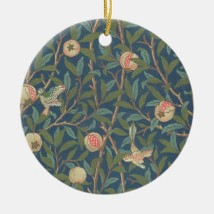 'Bird and Pomegranate' Wallpaper Design, printed b Ceramic Tree Decoration
