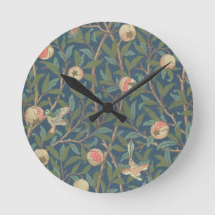 'Bird and Pomegranate' Wallpaper Design, printed b Round Clock